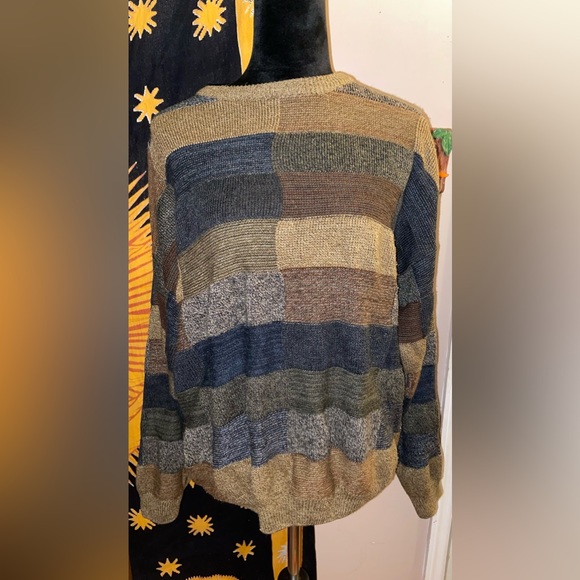 Serafini Vintage Abstract Color Block Sweater - Picture 2 of 6
